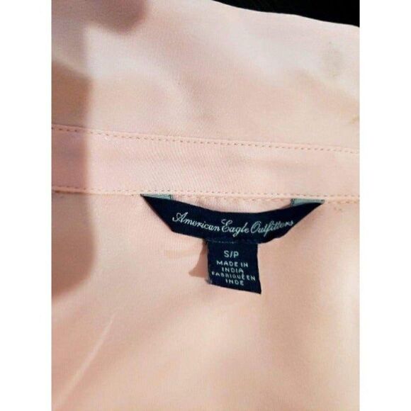 American Eagle Women's Long Sleeve Collar Button Down Blouse Pink Small NWOT - Picture 6 of 7
